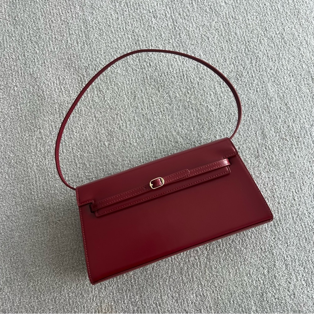 Verified NY dark cherry shoulder bag